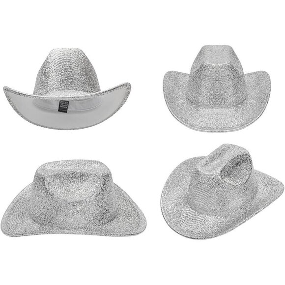 Women Western Glitter Cowboy Hat Sparkle Cowgirl Fedora for Parties main image 9